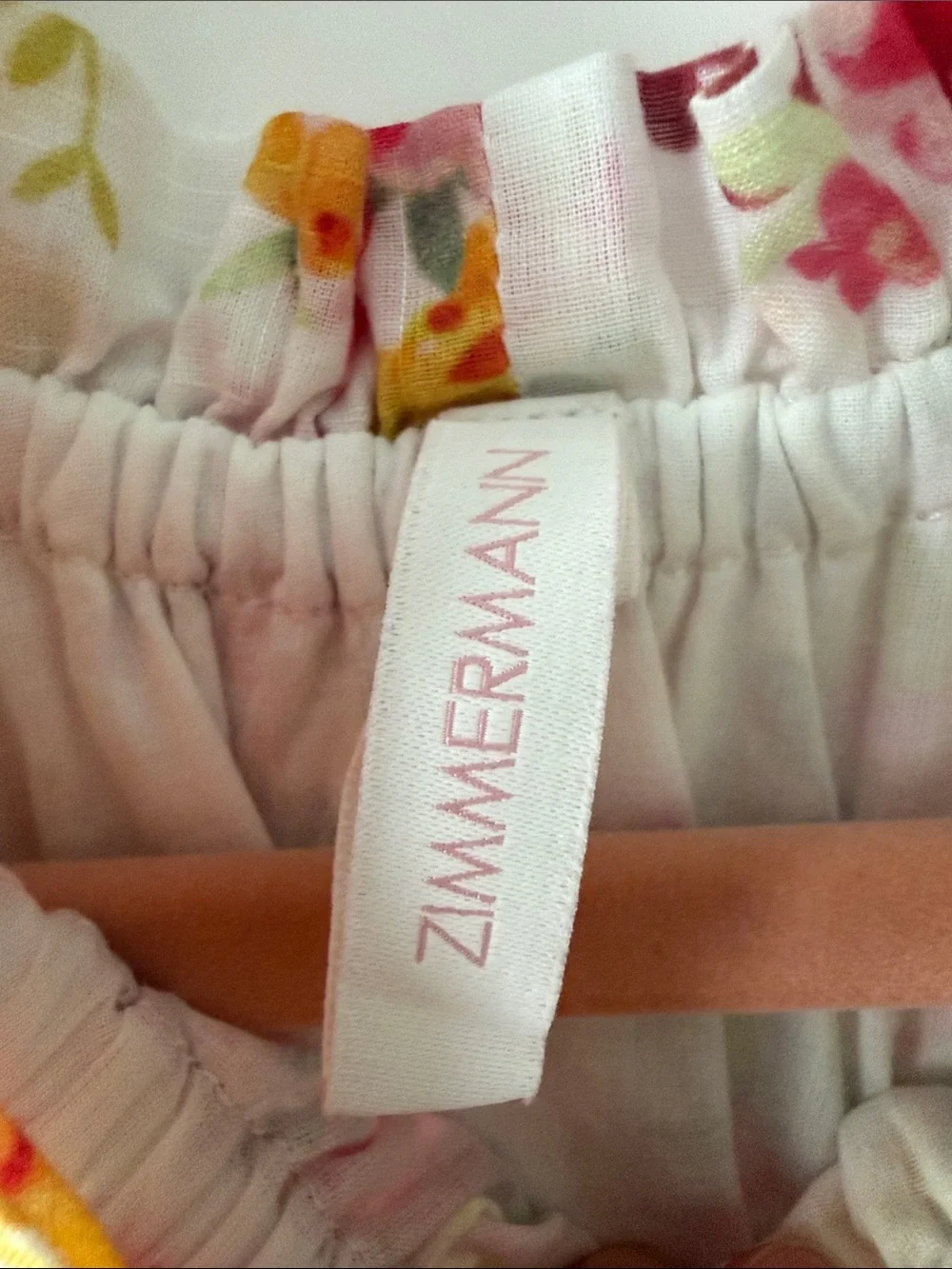 Zimmermann Kids Floral Smocked Dress- White with Pink & Yellow Floral Size 1